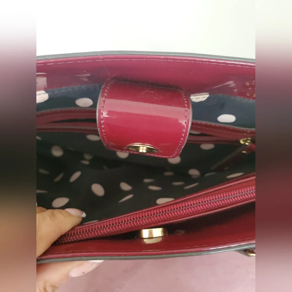 Anne Klein Gold Embossed Leather Tote - Picture 4 of 7